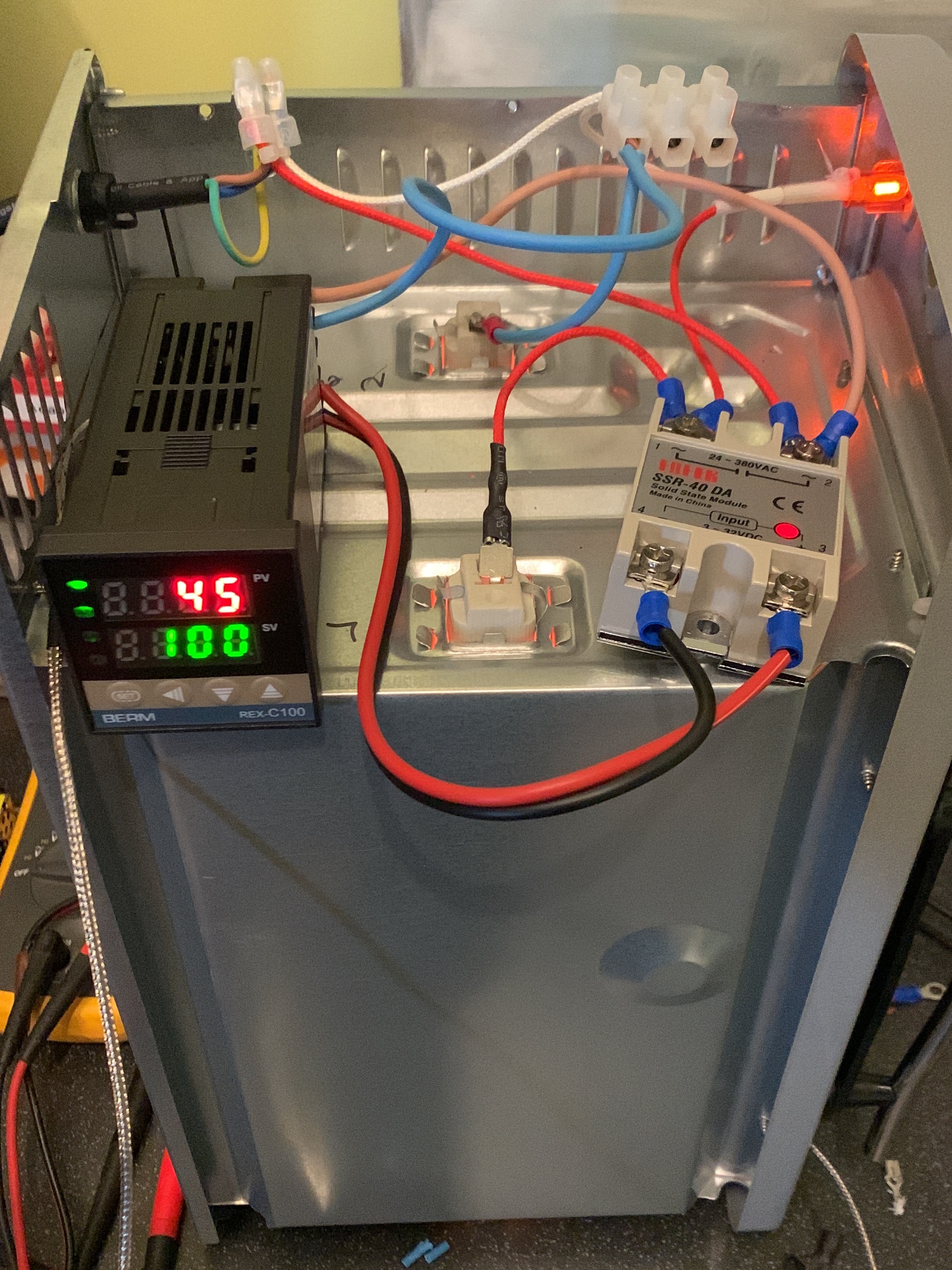 Toaster over with electrics replaced with a PID controller